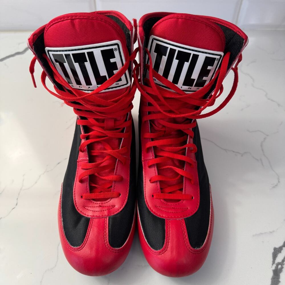 Title Boxing Red/Black/White Speed Flex Encore Mid-Length Shoes Mens Size 8